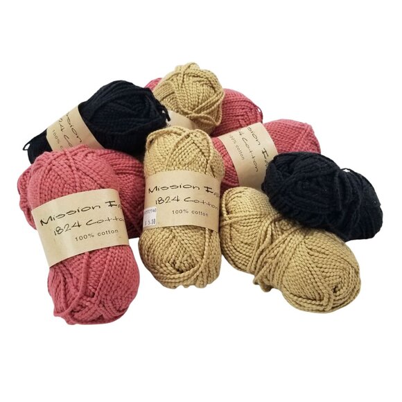 Mission Falls 1024 Cotton Yarn - 4 Coral, 3 Lentil, 2 Ebony - Discontinued - Picture 1 of 10